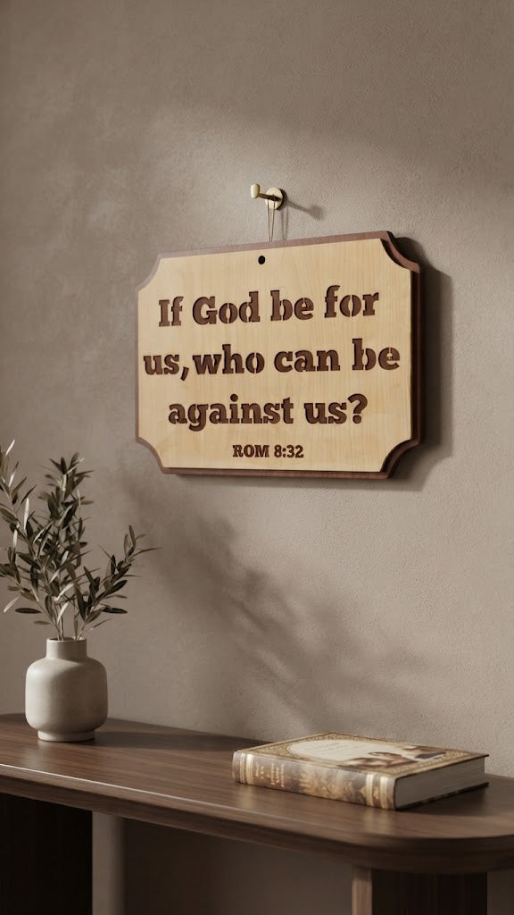 IF GOD BE FOR US, WHO – لوحة خشبية