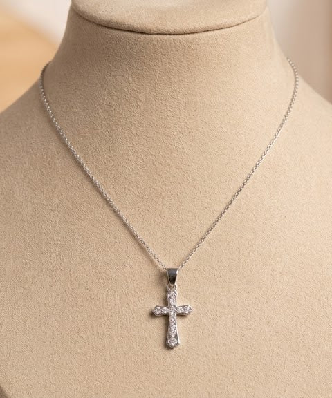 صليب ستانلس ستيل فضي - حجم صغير