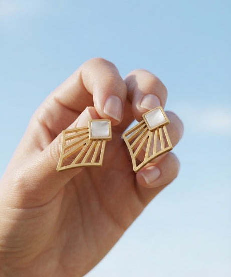 حلق ستانليس تيل ذهبي - فرعوني حجم متوسط