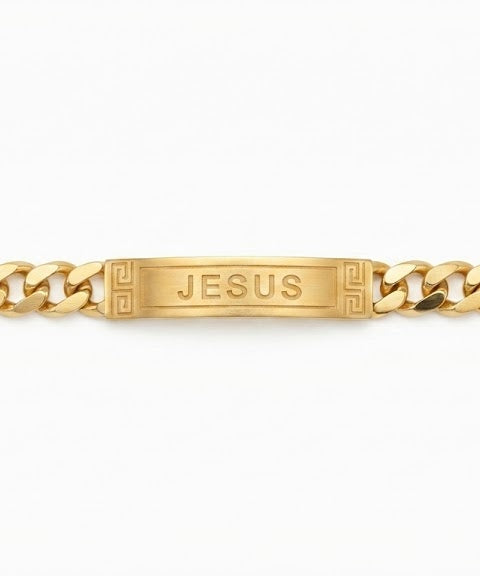 بريسليت رجالي - حريمي ستانليس تيل ذهبي JESUS