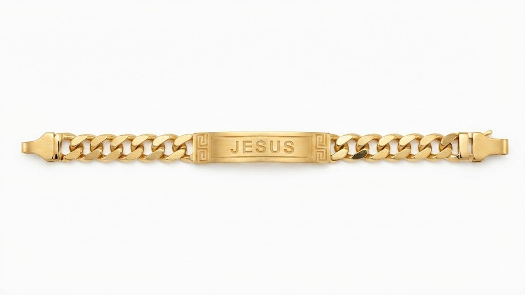 بريسليت رجالي - حريمي ستانليس تيل ذهبي JESUS