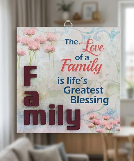 برواز خشبي FAMILY لون ازرق - حجم كبير